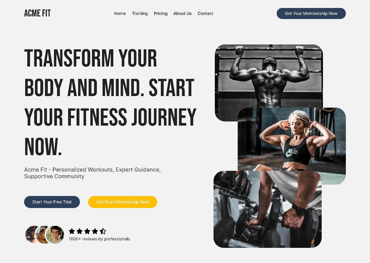 Acme Fit - A Gym Landing Page Design