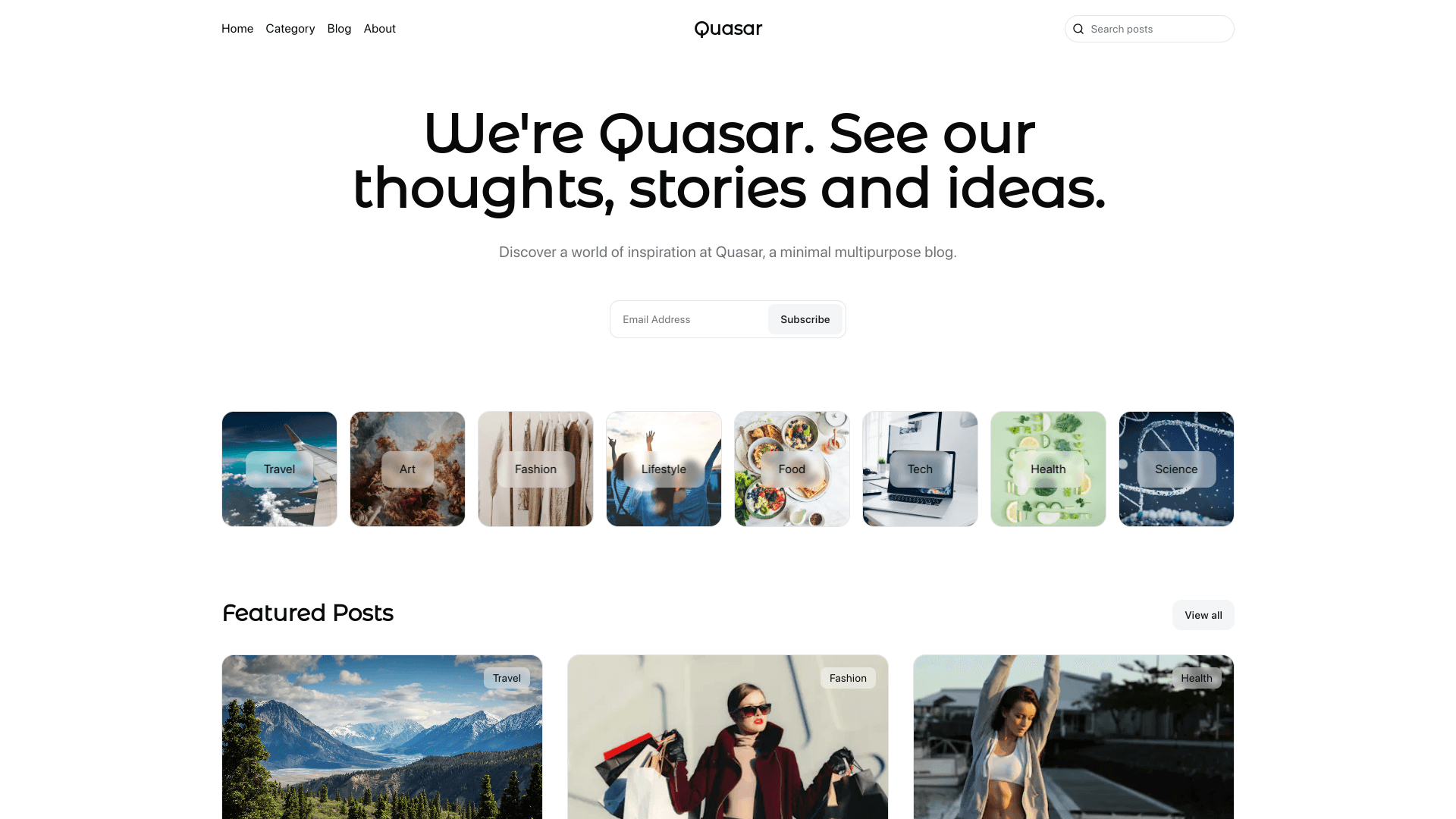 Quasar: A Multipurpose Blog Article Website