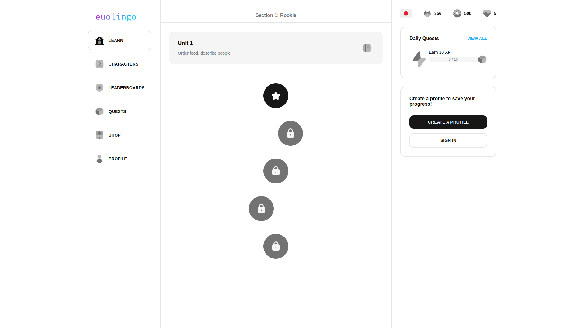 Euolingo Progress Tracking